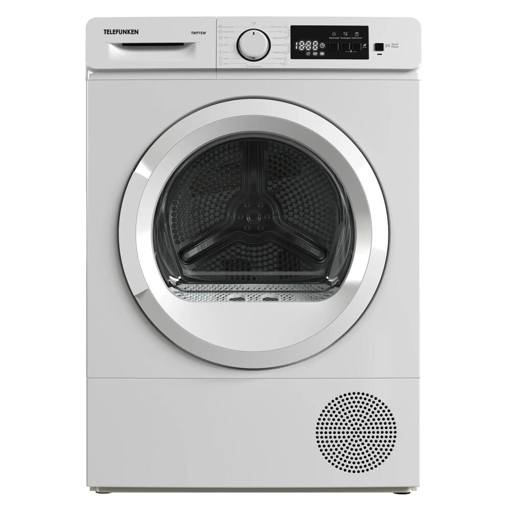 Telefunken Wärmepumpentrockner 7 kg Trockner Frontlader Wäschetrockner Knitterschutz Startzeitvorwahl Leise TWP7EW