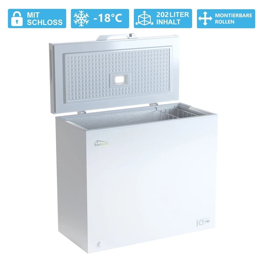Tronitechnik Gefriertruhe Kühltruhe Borgar Pro Mit 2In1 Gefrier- Und Kühlfunktion | 210 Liter 223Kwh/Jahr | Led-Licht