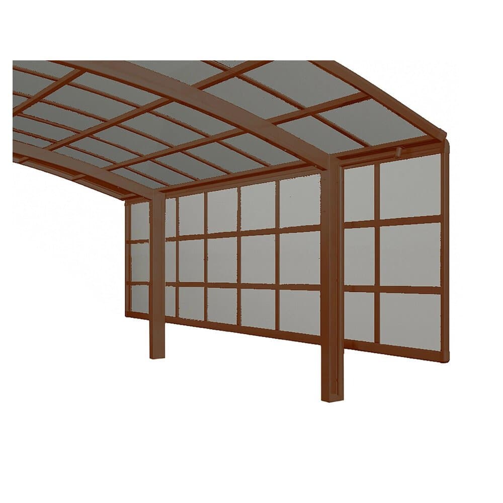 Ximax Carport Seitenwand 3 Module 200 cm Mattbraun Sonderfertigung