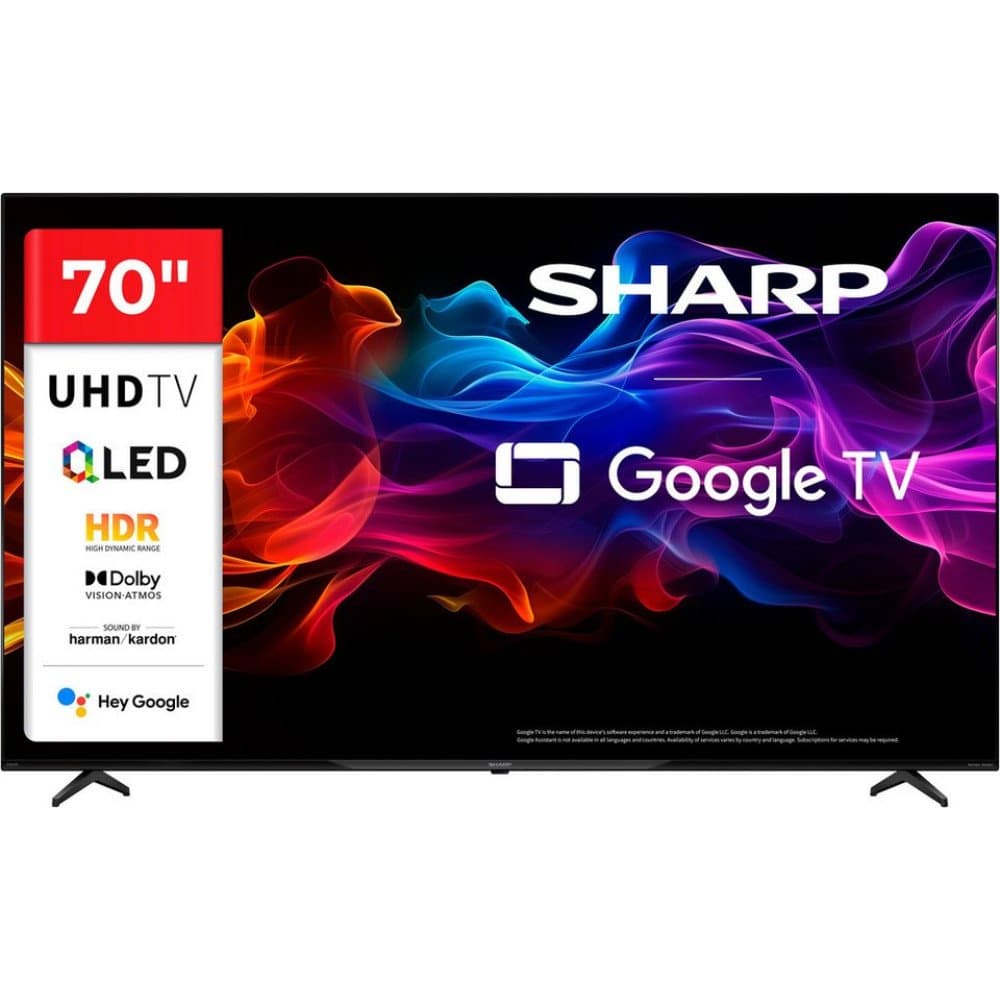 Sharp 4T-C70HPx QLED-Fernseher (177 cm/70 Zoll, 4K Ultra HD, Smart-TV, Google TV)