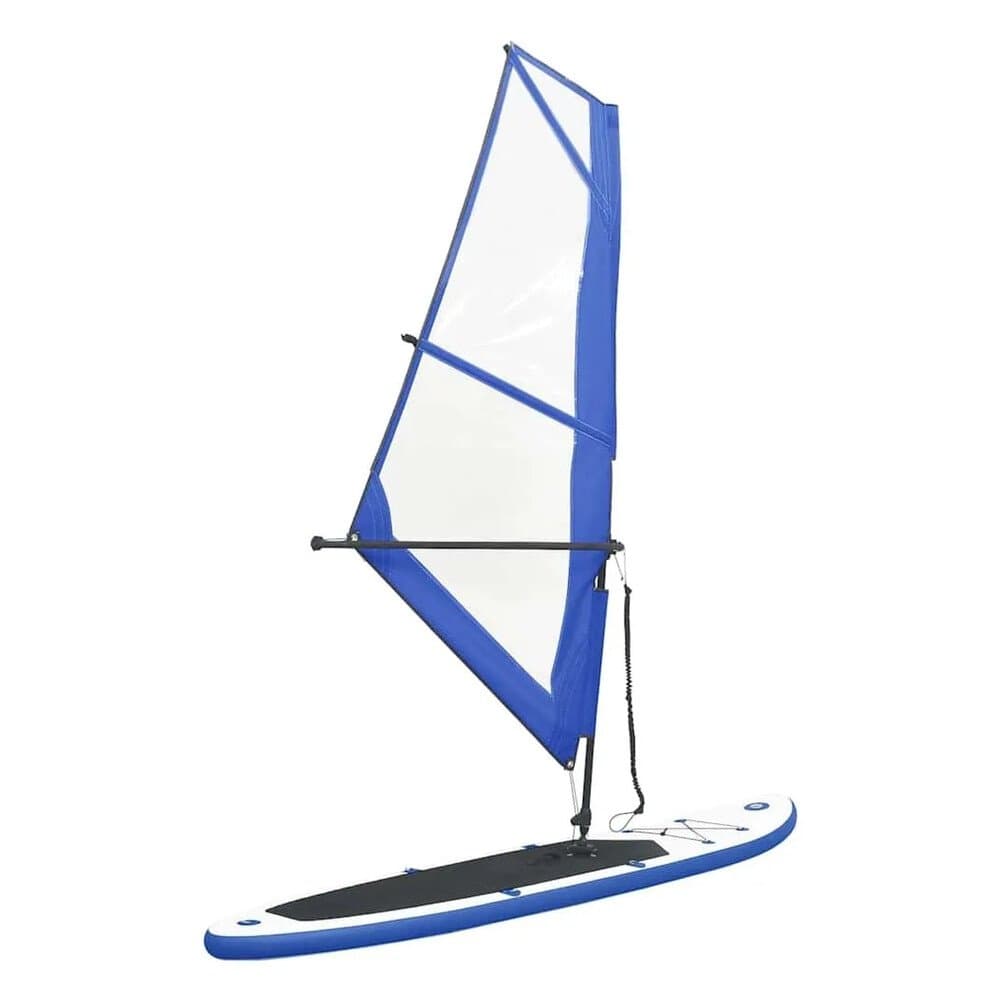 vidaXL Aufblasbares SUP-Board mit Segel Set Blau und Weiß 92210