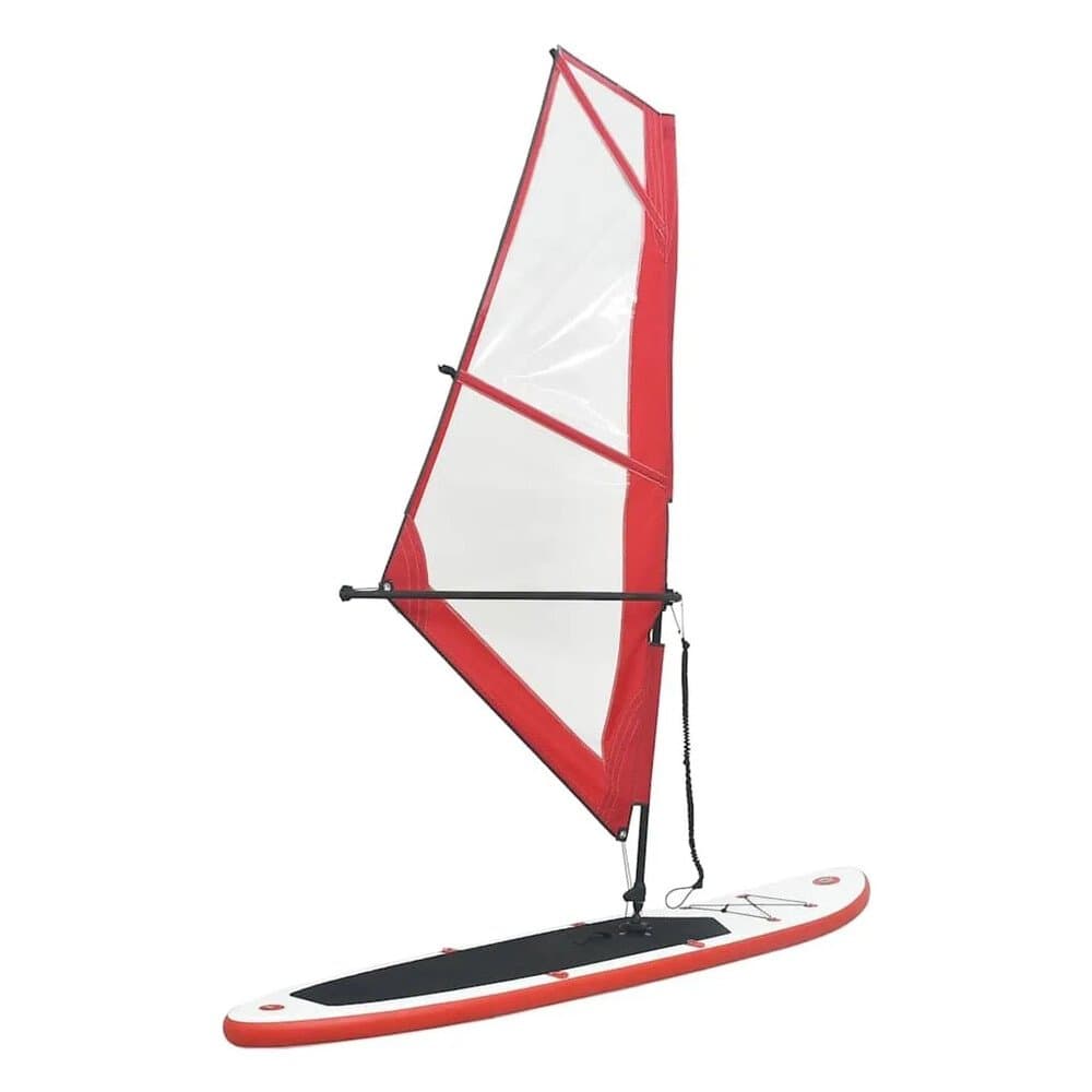 vidaXL Aufblasbares SUP-Board mit Segel Set Rot und Weiß 92209
