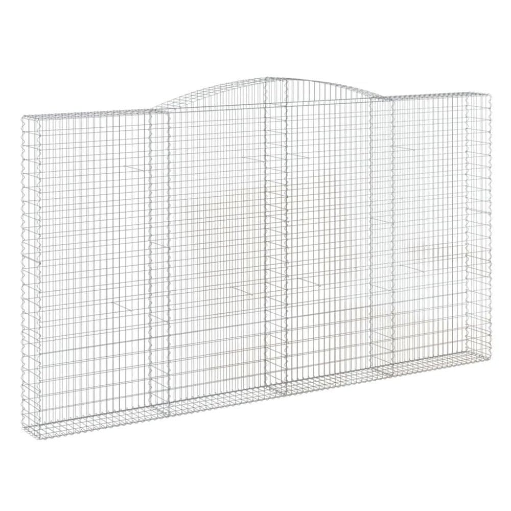 vidaXL Gabionen mit Hochbogen 15 Stk 400x30x220/240cm Verzinktes Eisen 3146953