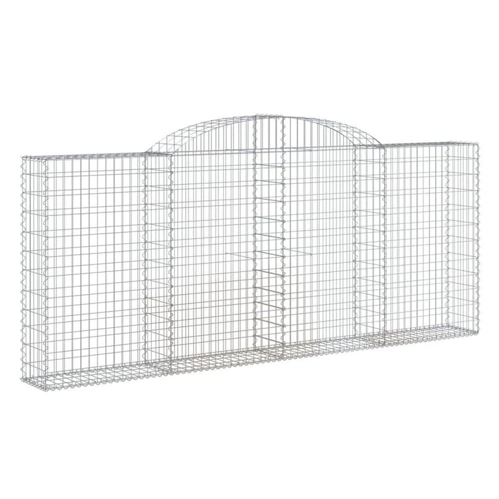 vidaXL Gabionen mit Hochbogen 30 Stk 300x30x120/140cm Verzinktes Eisen 3146555