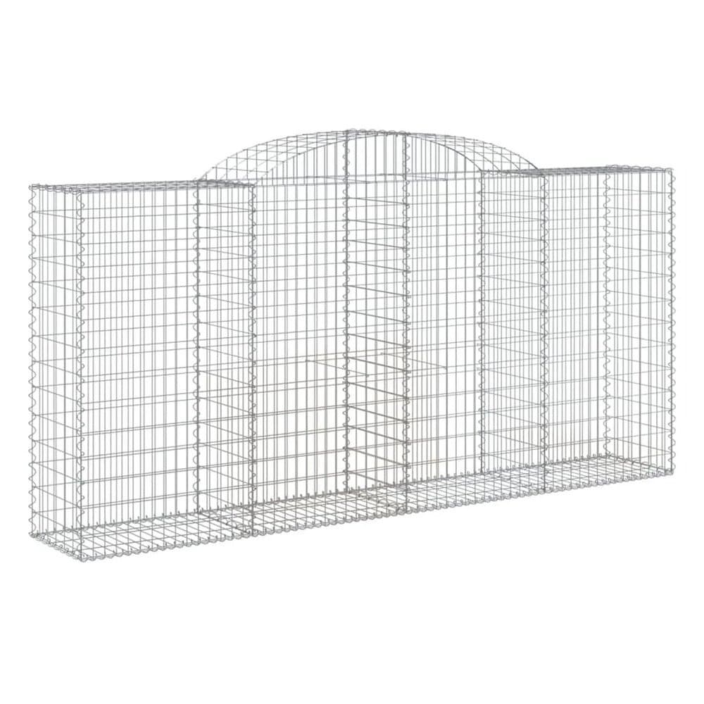 vidaXL Gabionen mit Hochbogen 30 Stk 300x50x140/160cm Verzinktes Eisen 3146753
