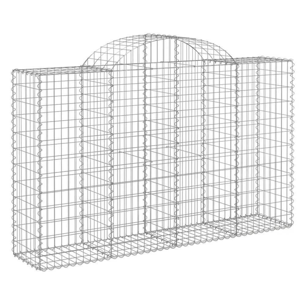 vidaXL Gabionen mit Hochbogen 40 Stk 200x50x120/140cm Verzinktes Eisen 3146359