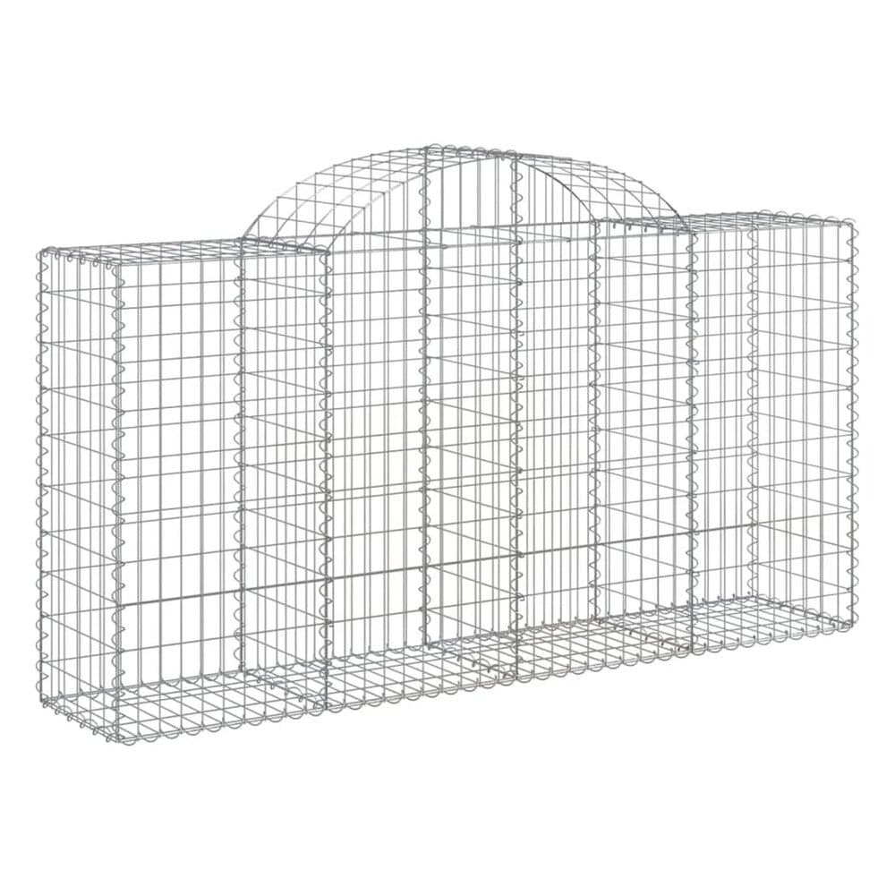 vidaXL Gabionen mit Hochbogen 50 Stk 200x50x100/120cm Verzinktes Eisen 3146339