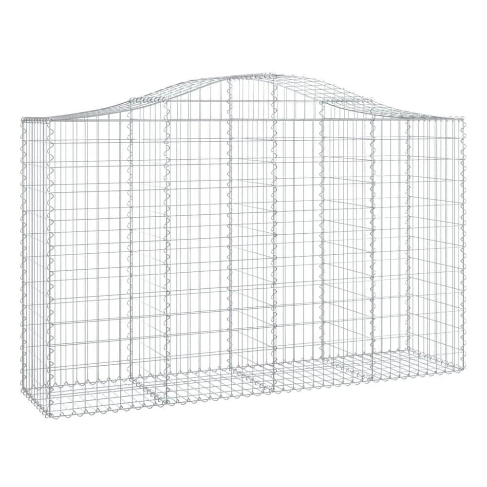 vidaXL Gabionen mit Hochbogen 50 Stk 200x50x120/140cm Verzinktes Eisen 3145680