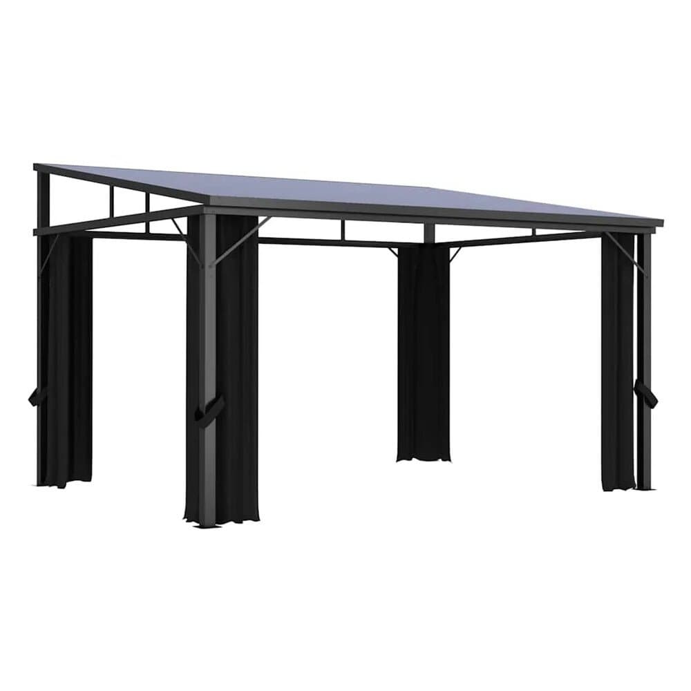 vidaXL Pavillon mit Vorhängen 405x294x244 cm Anthrazit 48599