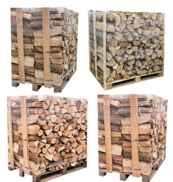 Fachhandels-QualitĂ€t Brennholz 4 â Paletten (2 WeiĂeiche + 2 Buche/Hainbuche) â 40 cm StĂ€mme