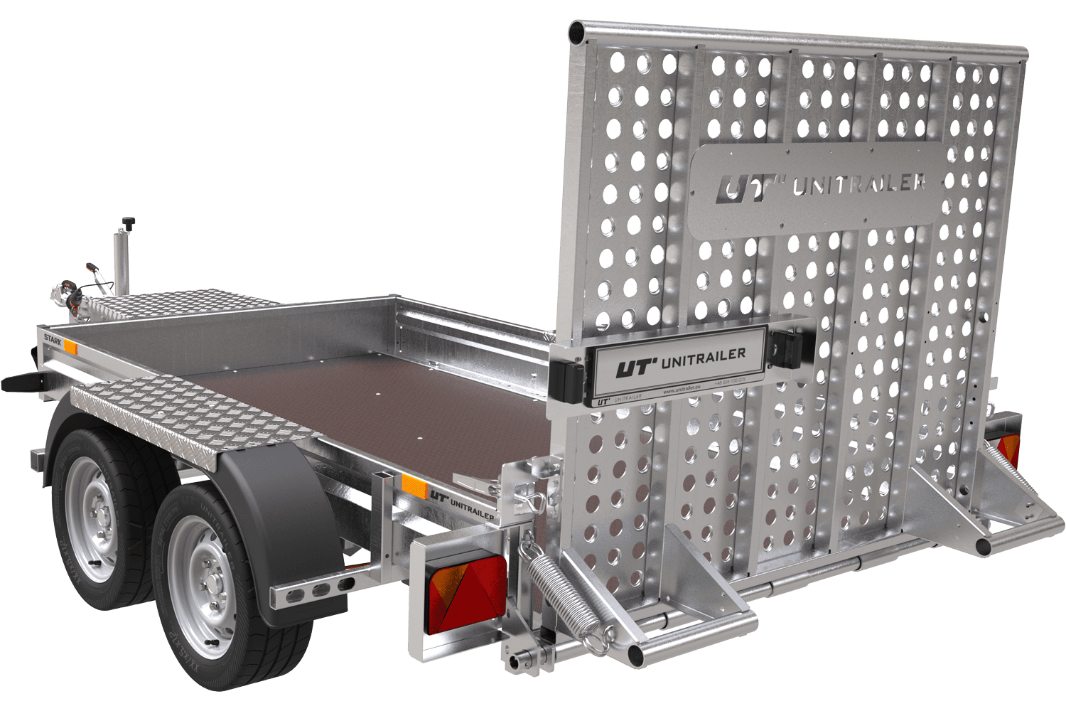 Bauanhänger für den Transport eines Minibaggers – UNITRAILER STARK 3 260