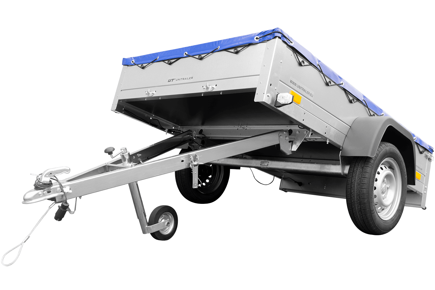 Garden Trailer 201 KIPP mit Flachplane, Stützrad und Planenträgern