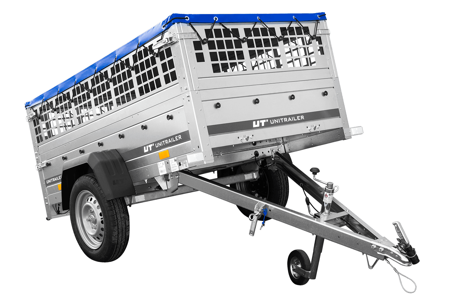 Pkw Planenanhänger GARDEN TRAILER 200 KIPP mit Laubgitteraufsatz, Stützrad, Flachplane und Planenträger