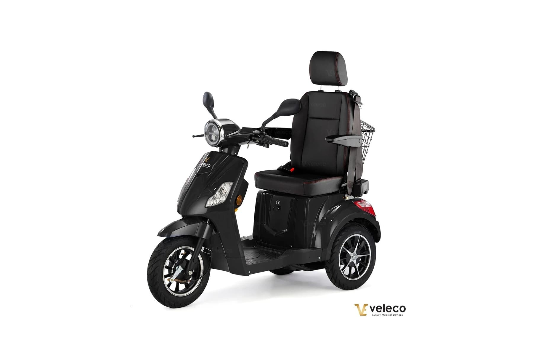 Veleco Draco Elektromobil mit 3 Rädern, stabil, für Menschen mit eingeschränkter Mobilität und Senioren, mit komfortablem Rückenlehnensitz