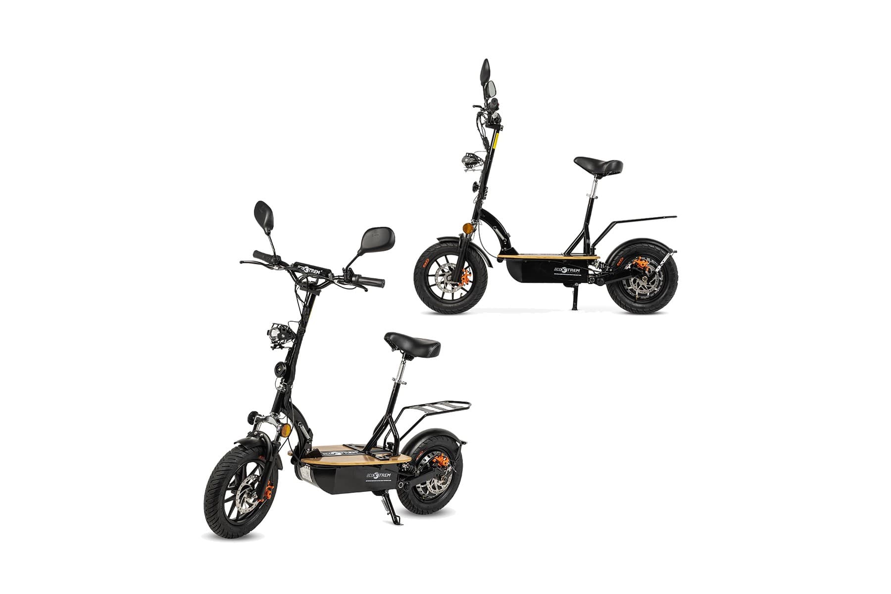 Renton E-Scooter, 1200 Watt, Lithium-Akku, mit Sitz und Gepäckträgerhalterung