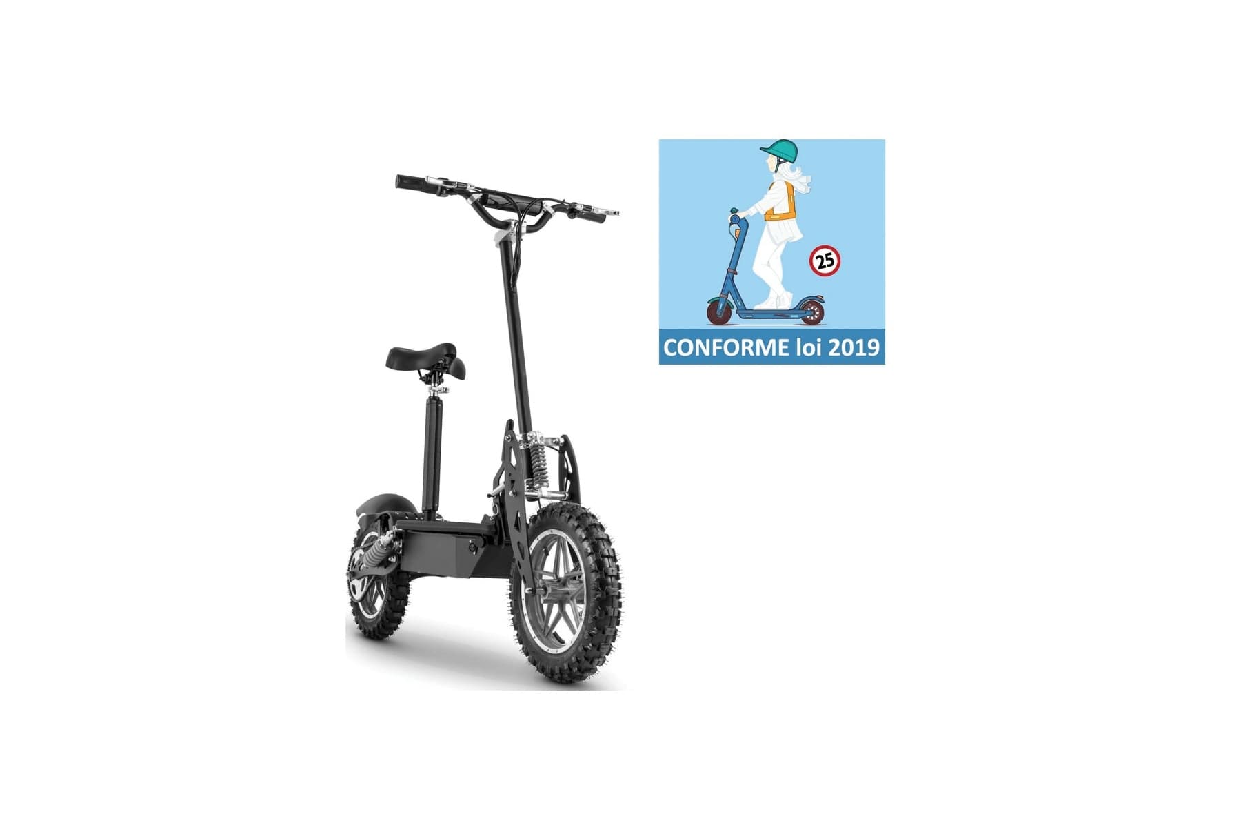 patinete eléctrico Cross con asiento todoterreno 1000 watts