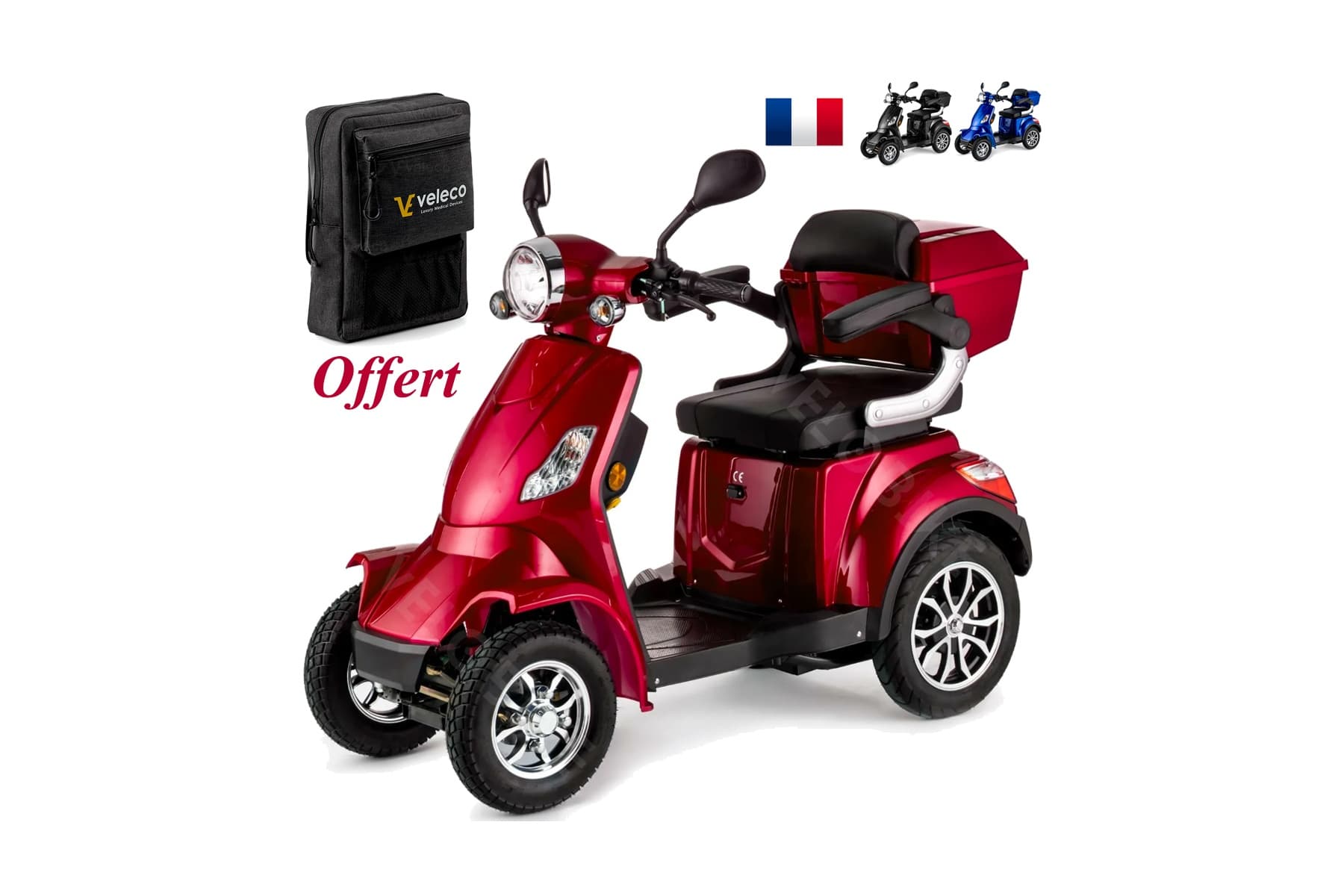 scooter eléctrico 4 ruedas para mayores y personas con movilidad reducida VELECO FASTER 1000 watts