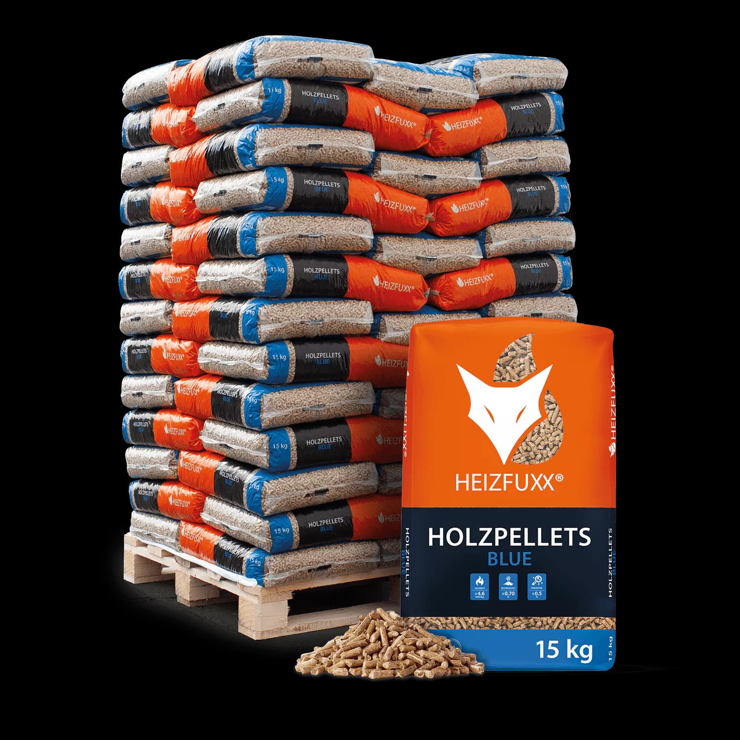 Holzpellets Blue 65 x 15 kg