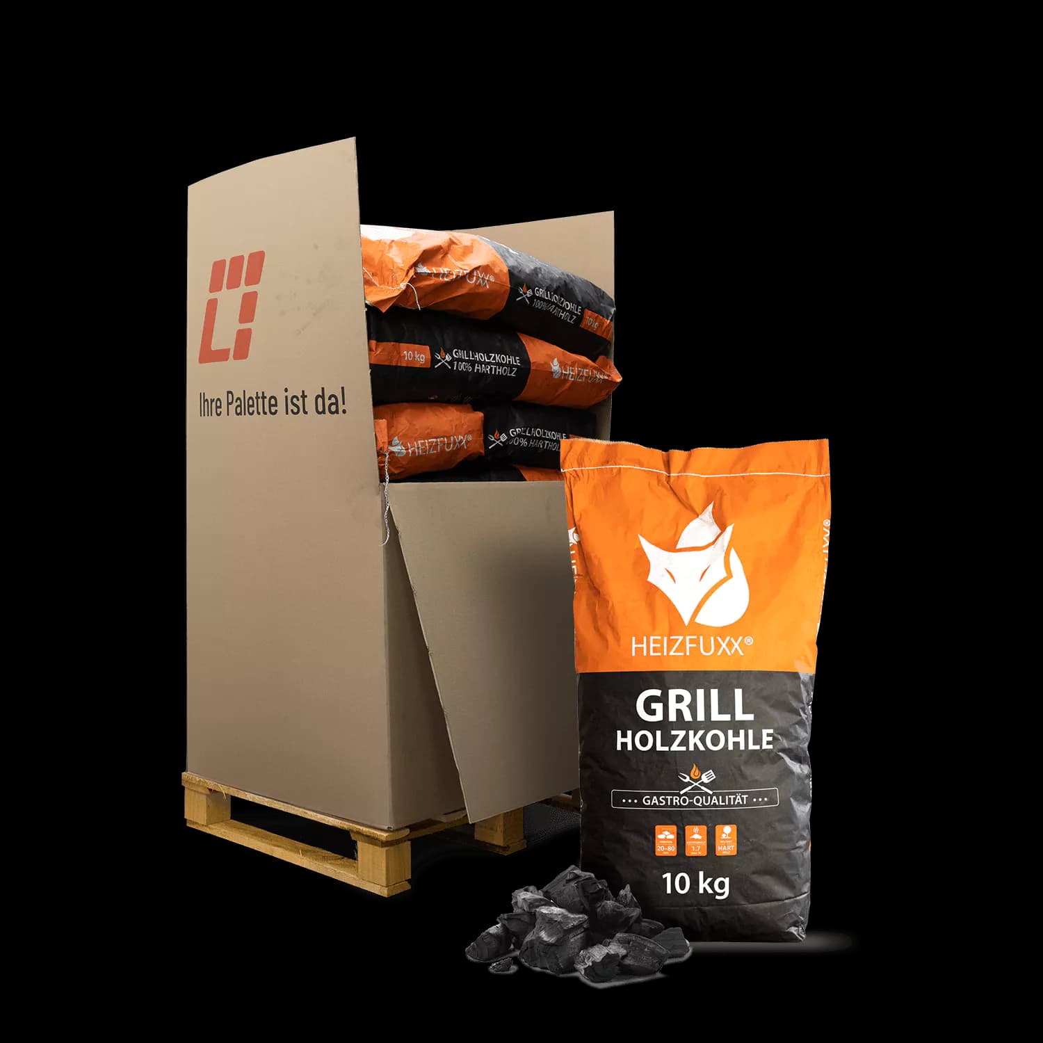 Grillholzkohle » Gastro-Qualität « 12 x 10 kg