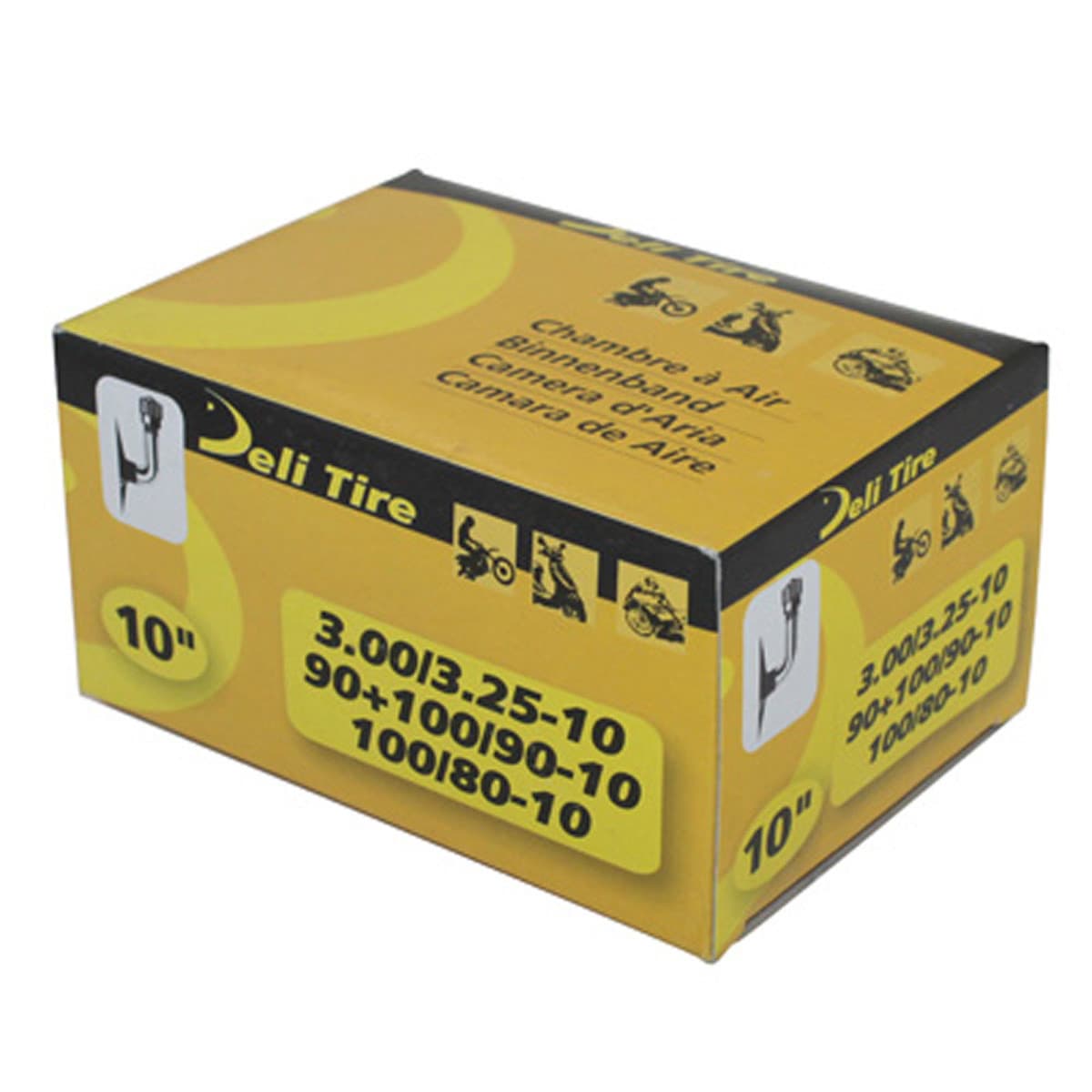 Deli Tire - Chambre À Air 10 Pouces 3.00x10 À 3.25x10 - Deli Valve Coudée Schrader