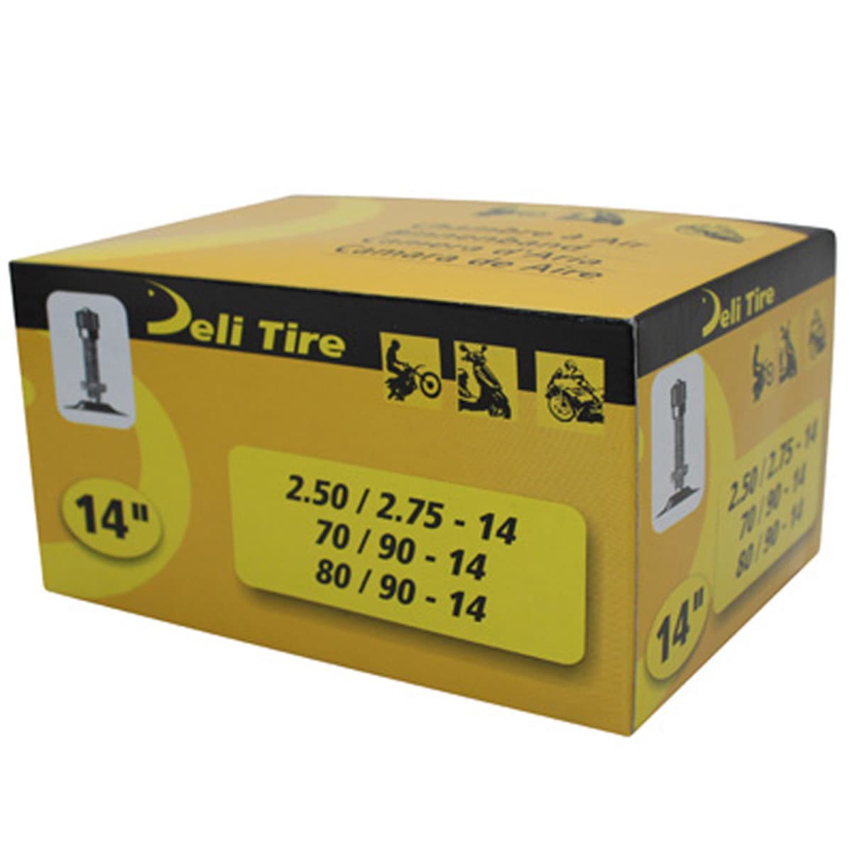 Deli Tire - Chambre À Air 14 Pouces 2.50x14 À 2.75x14 Deli - Valve Droite Schrader