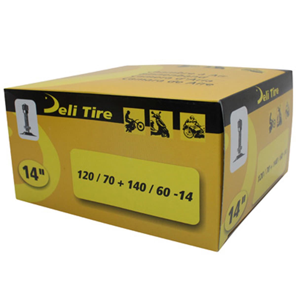 Deli Tire - Chambre À Air 14 Pouces 120x70x14 À 140x60x14 - Deli Valve Droite Schrader