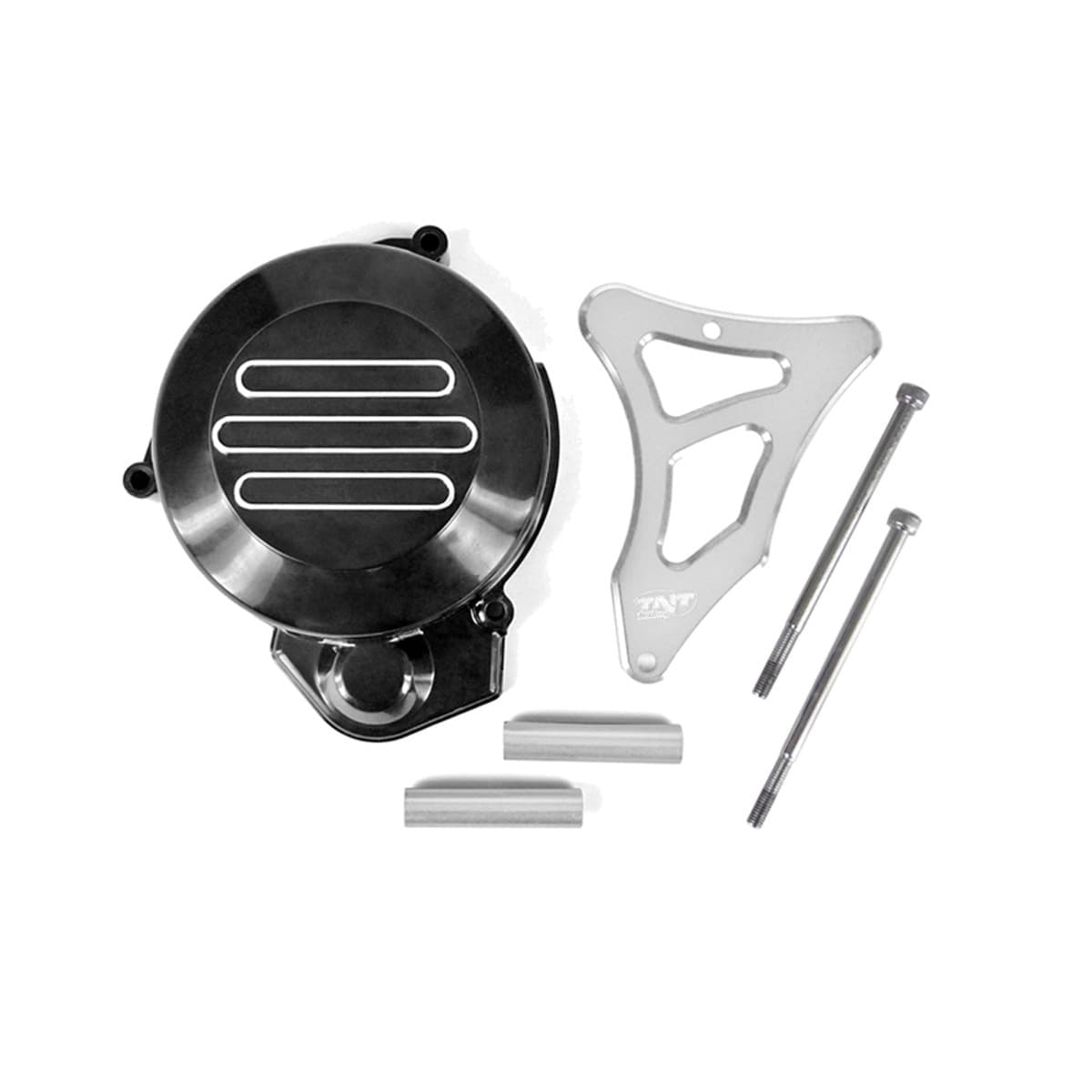Tnt - Carter Allumage Avec Cache Pignon Derbi E2 - Noir / Argent