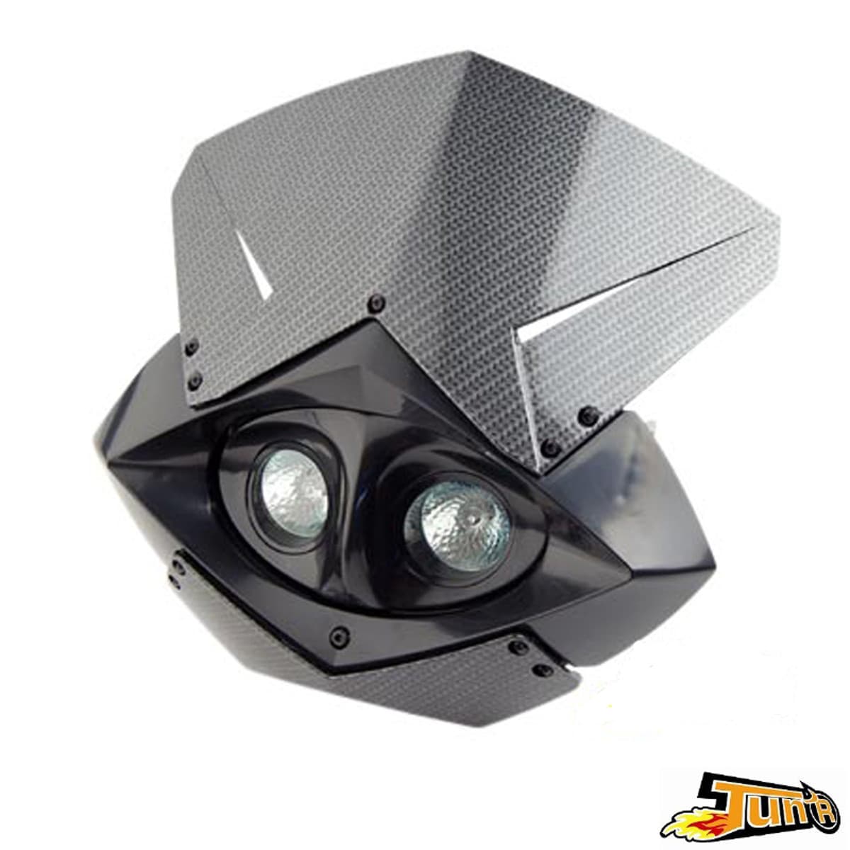 Tun'r - Tête De Fourche / Plaque Phare - Evo 2x20w Look Carbone