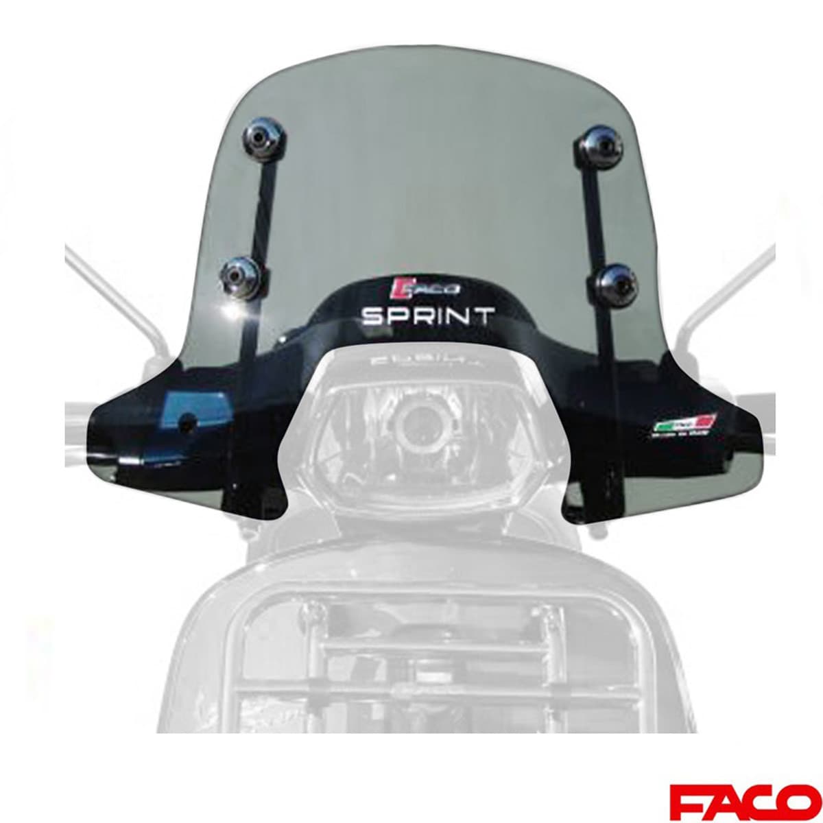 Faco - Pare Brise Sport Vespa Sprint À Partir De 2014 - Faco Fumé