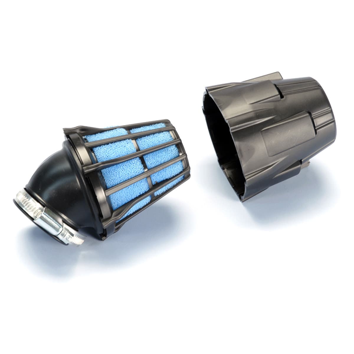 Polini - Filtre À Air Cp - Polini Blue Air Box 46mm Coudé 30 Degrés