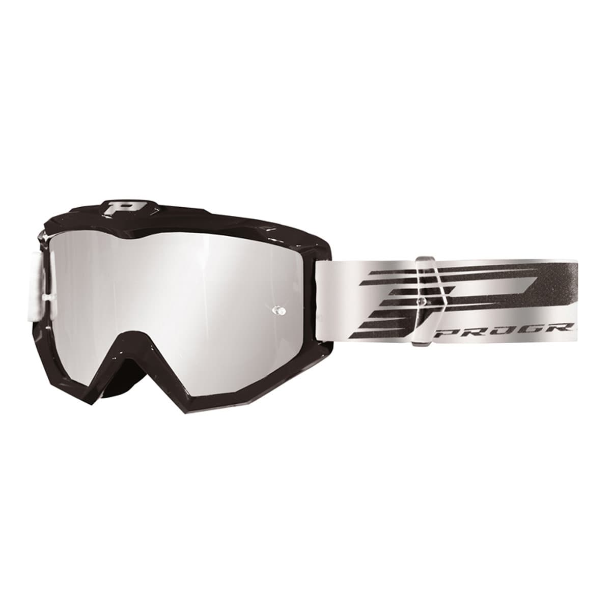 Progrip - Masque / Lunettes Cross - Progrip 3201fl Atzaki Noir / Gris Écran Miroir