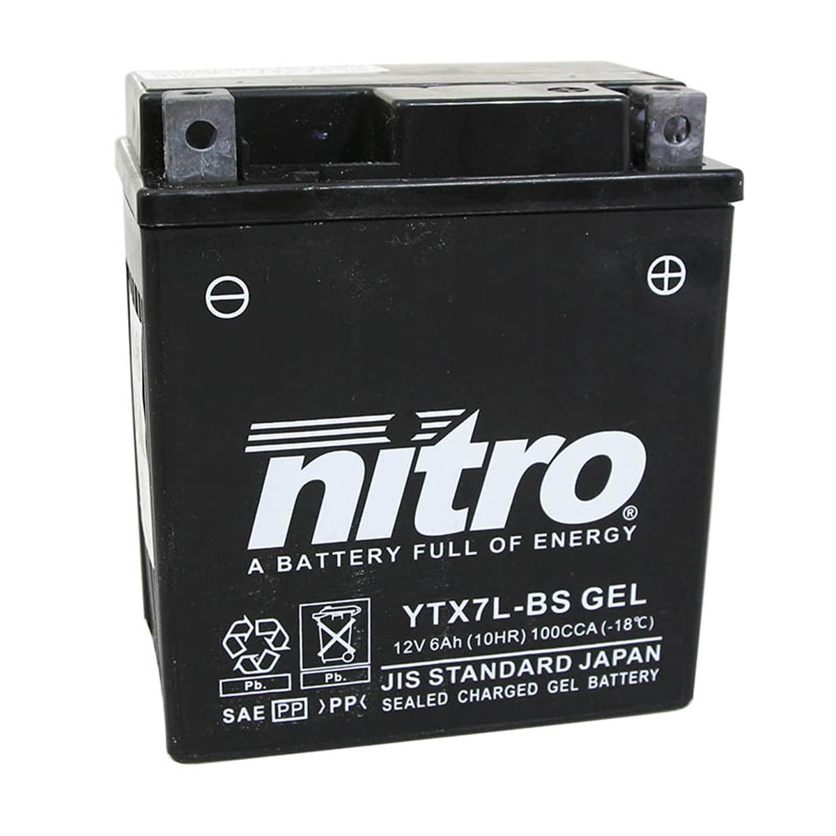 Nitro - Batterie 12v 6 Ah Ntx7l Sla / Ytx7l-bs - Nitro Prêt À L'emploi / Sans Entretien +d