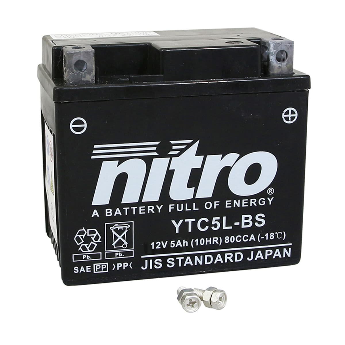 Nitro - Batterie 12v 5 Ah Nt5l Sla / Ytc5l-bs - Nitro Prêt À L'emploi / Sans Entretien +d