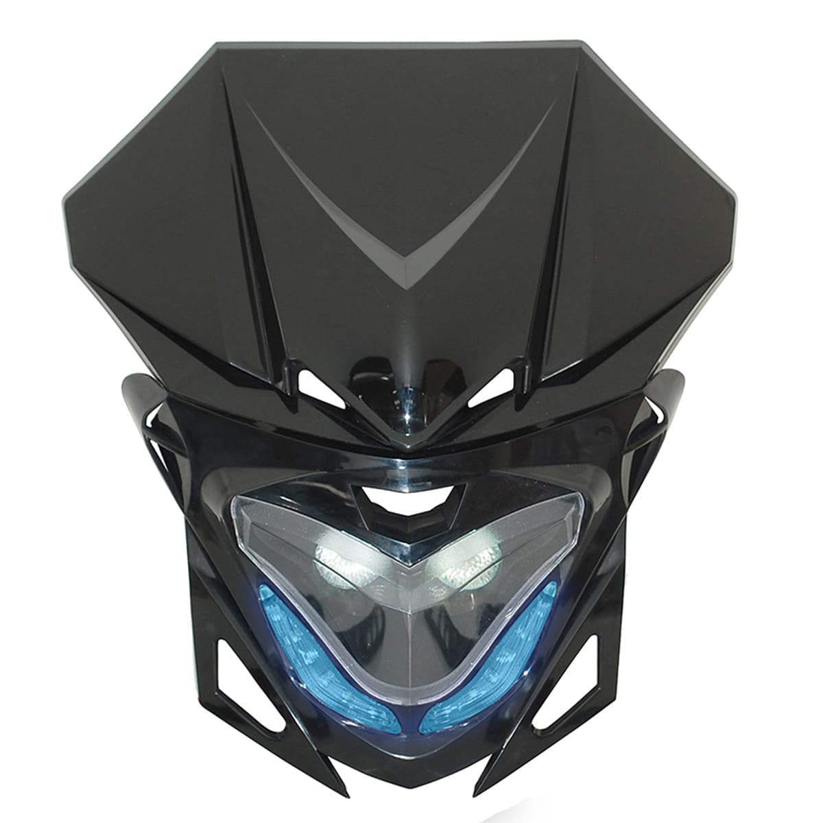 Replay - Tête De Fourche / Plaque Phare - Rr8 2x20w Noir À Leds Bleu