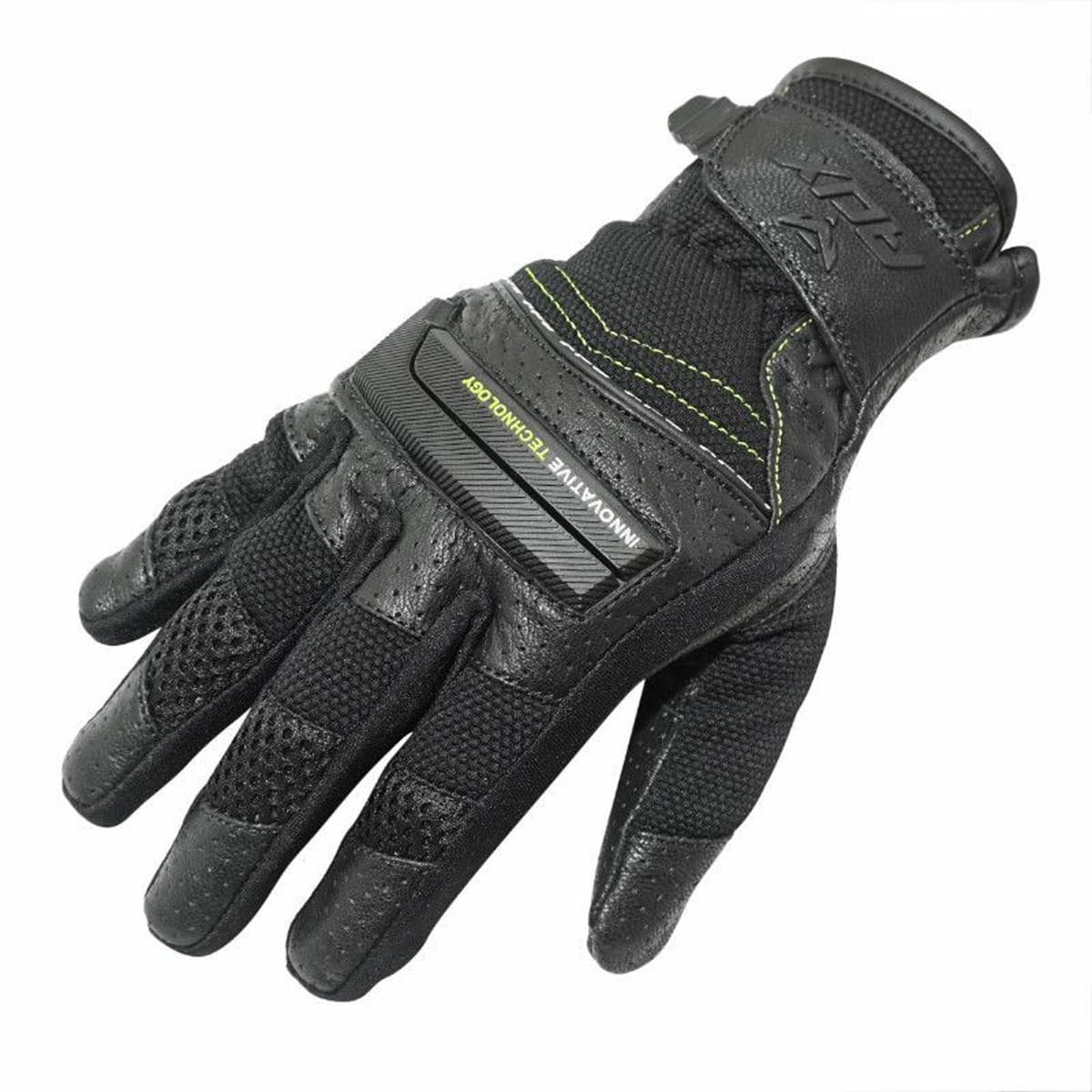 Adx - Gants Moto - Adx Ventura Printemps / Été - Noir / Jaune Fluo S