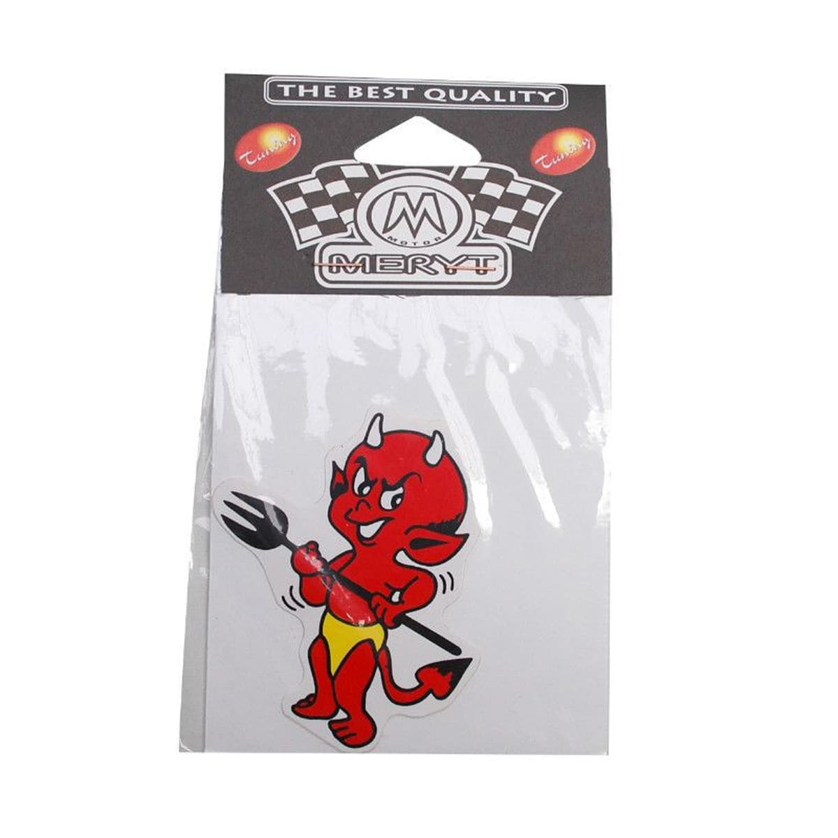 Meryt - Autocollant / Sticker - Meryt Devil Petit Avec Trident 8 X 8.5cm