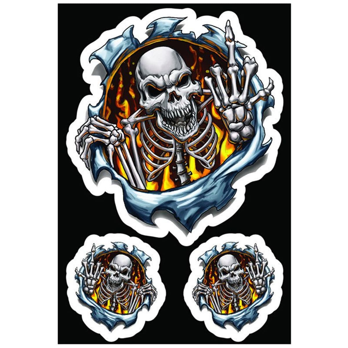 Lethal Threat - Autocollant / Sticker - Lethal Threat Finger Skull 7.5 X 14cm