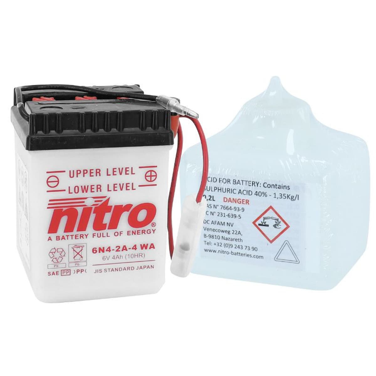 Nitro - Batterie 6v 4 Ah 6n4-2a-4 - Nitro +d