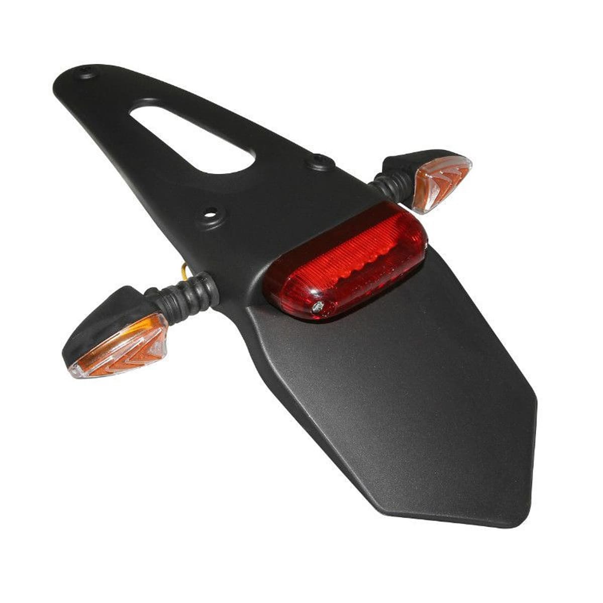 Adaptable - Support De Plaque / Bavette Derbi Senda Avec Feu Arrière À Leds Rouge + Clignotants