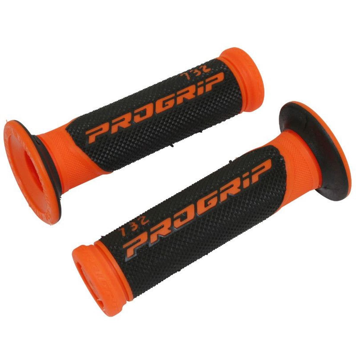 Progrip - Poignées De Guidon - Progrip 732 Scooter Noir / Orange Fluo Closed End