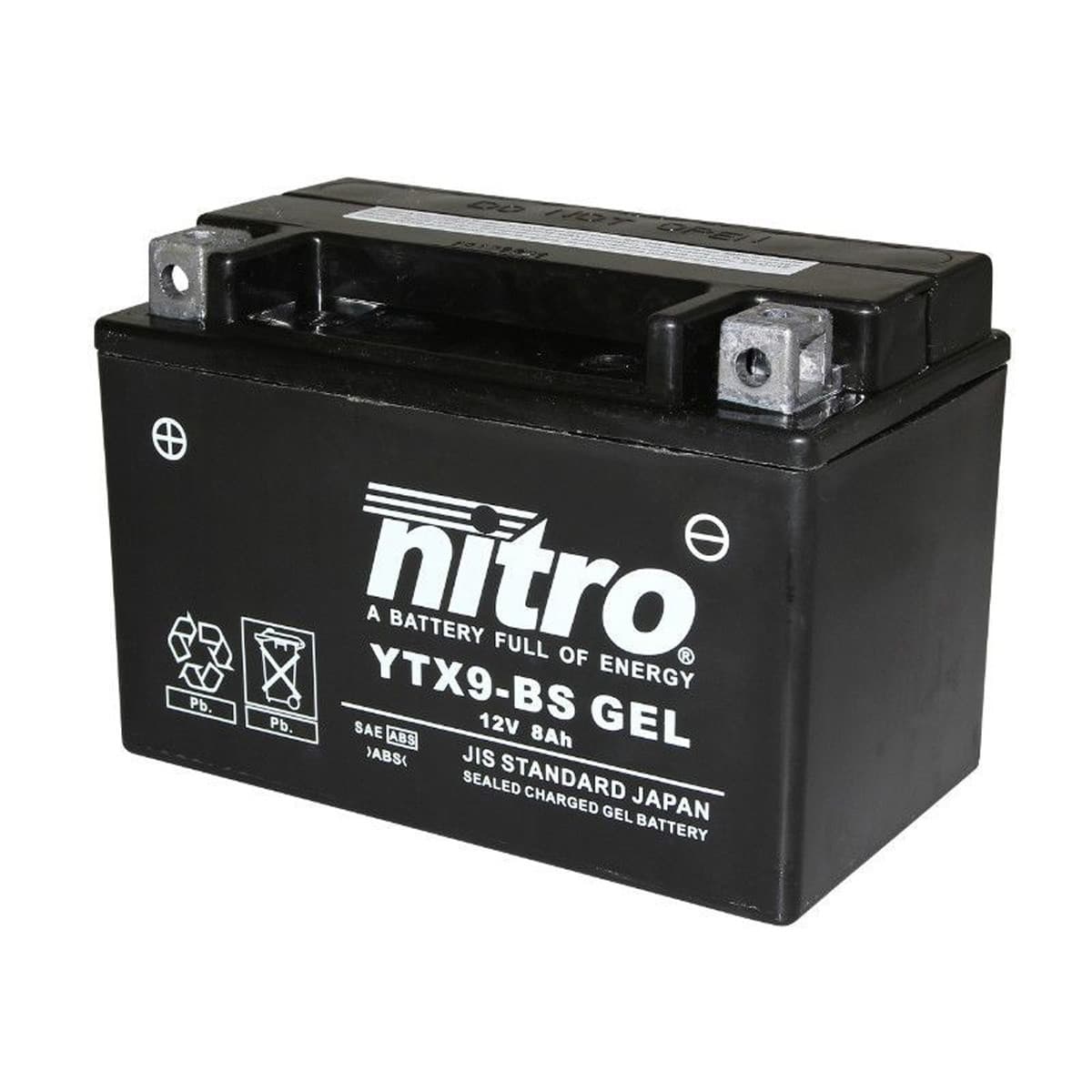 Nitro - Batterie 12v 8 Ah Ntx9 Sla / Ytx9-bs - Nitro Prêt À L'emploi / Sans Entretien +g