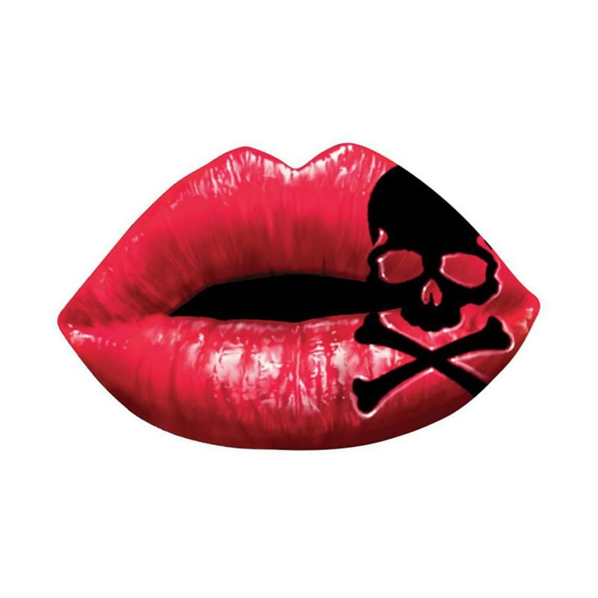 Lethal Threat - Autocollant / Sticker - Lethal Threat Mini Crossbone Lips 6 X 8cm