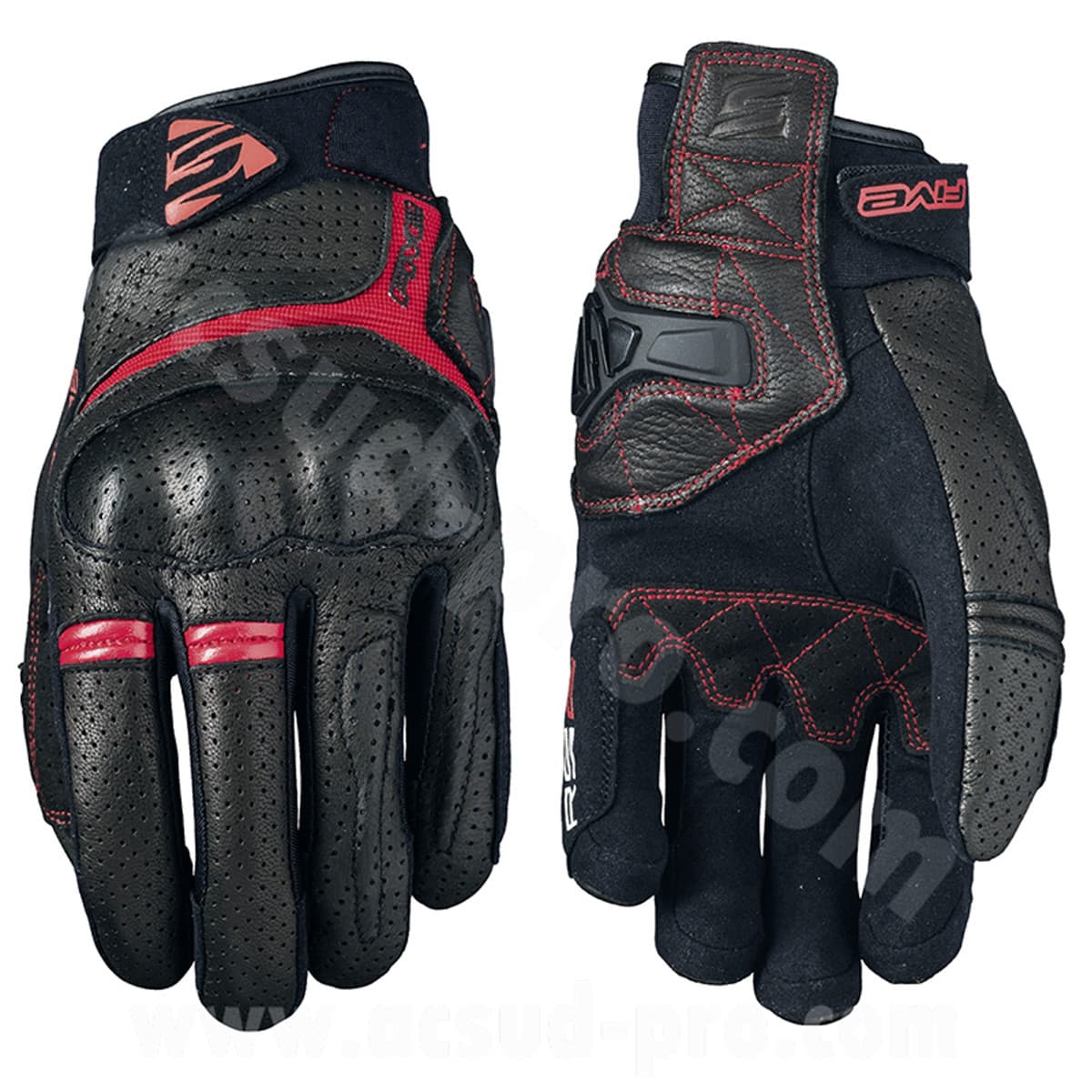 Five - Gants Moto - Five Rs2 Mi Saison / Été Noir / Rouge Xs