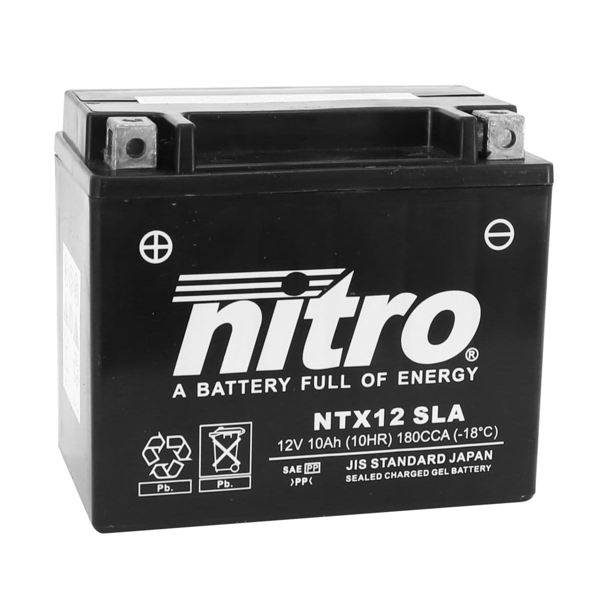 Nitro - Batterie 12v 10 Ah Ntx12 Sla / Ytx12-bs - Nitro Prêt À L'emploi / Sans Entretien +g