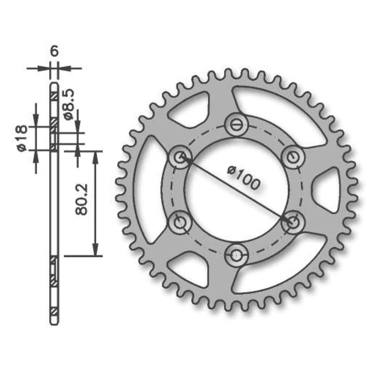 Igm - Couronne 52 Dents Rieju Rr / Spike - Alésage 80mm 6t / Pas 420 Igm