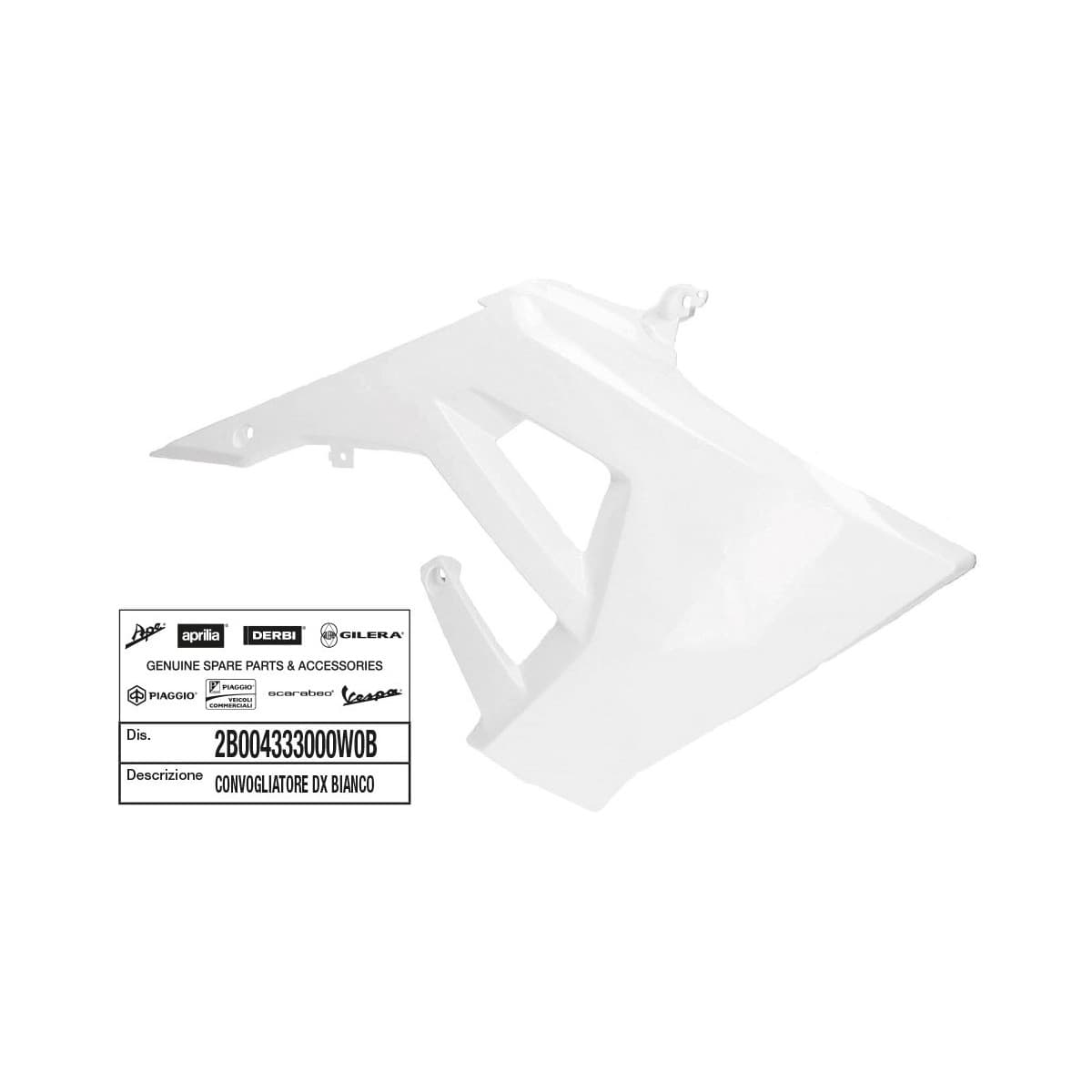 Piaggio - Carenage/deflecteur Reservoir Droit Origine Derbi 50 Senda 2018//gilera 50 Smt, Rcr 2018/ Blanche