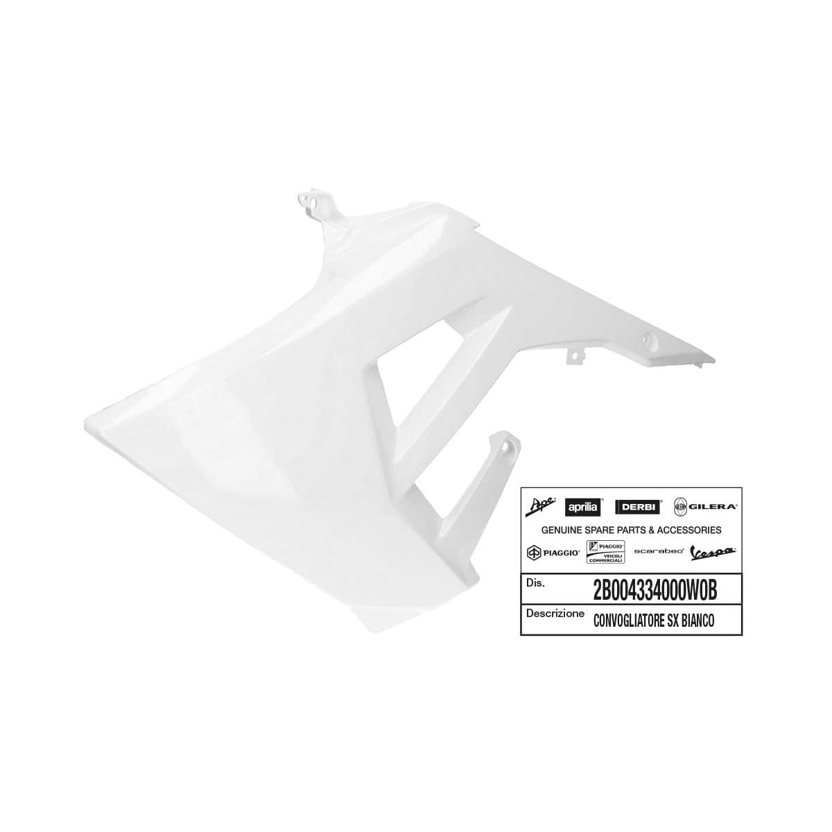 Piaggio - Carenage/deflecteur Reservoir Gauche Origine Derbi 50 Senda 2018//gilera 50 Smt, Rcr 2018/ Blanche