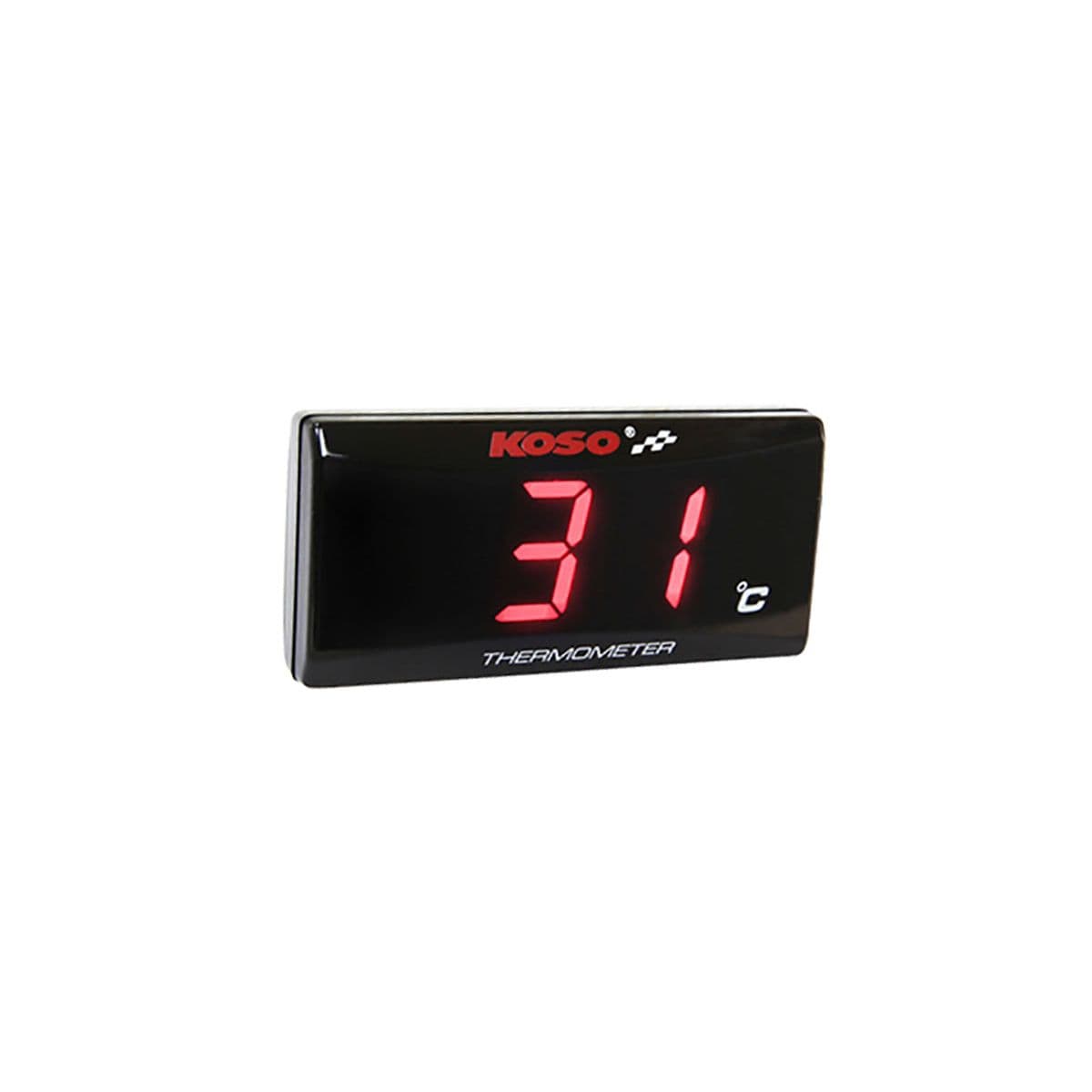 Koso - Thermomètre Digital - Koso Super Slim Led Rouge 1/8 Connectique Noire