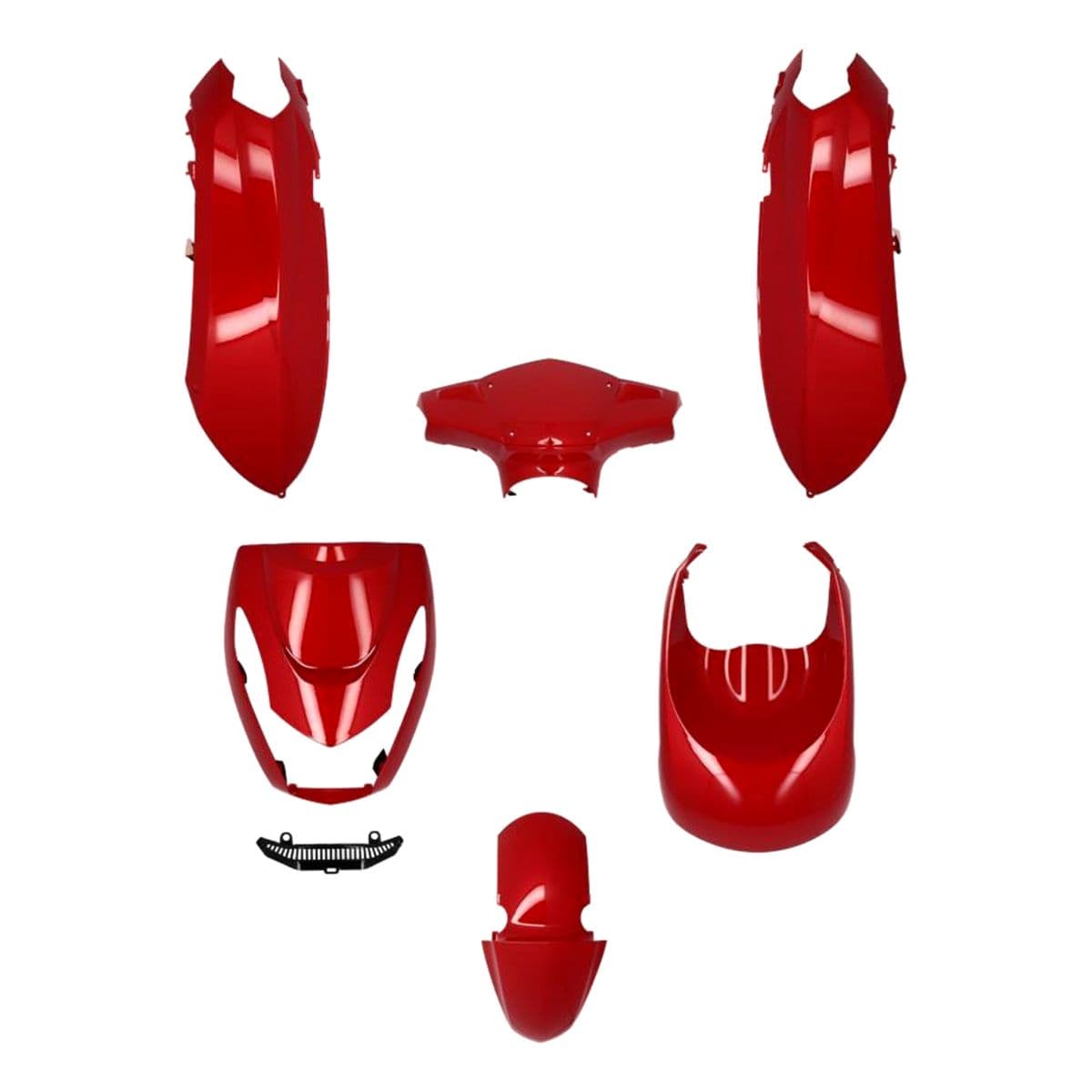 Adaptable - Kit Carénages / Carrosserie Peugeot Kisbee 2t / 4t À Partir De 2010 - Rouge Brillant 6 Pièces
