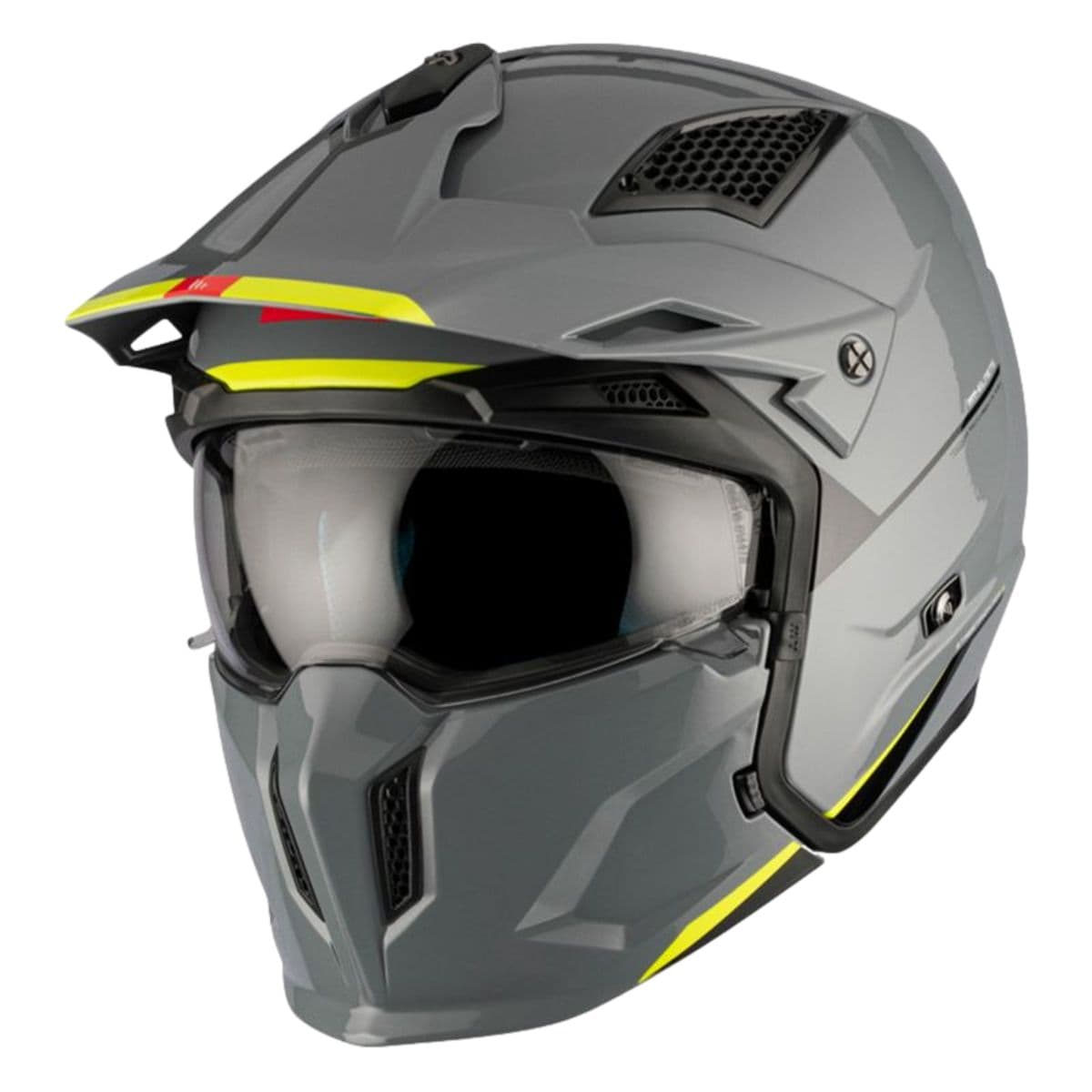 Mt Helmets - Casque Modulable Transformable - Mt Streetfighter Sv Argent Brillant Xs